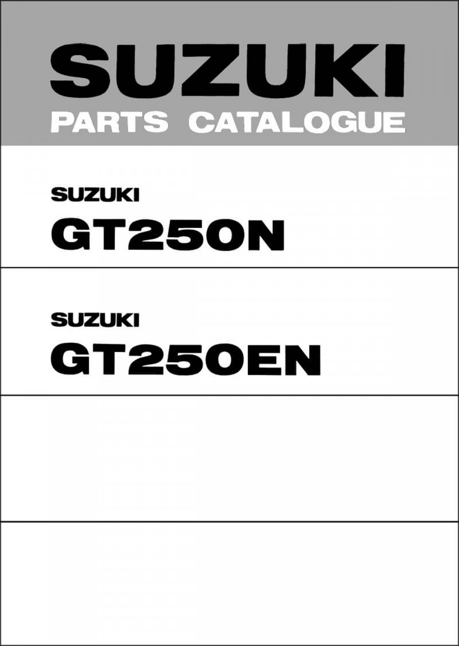 Suzuki GT250N & GT250EN Parts Catalogue