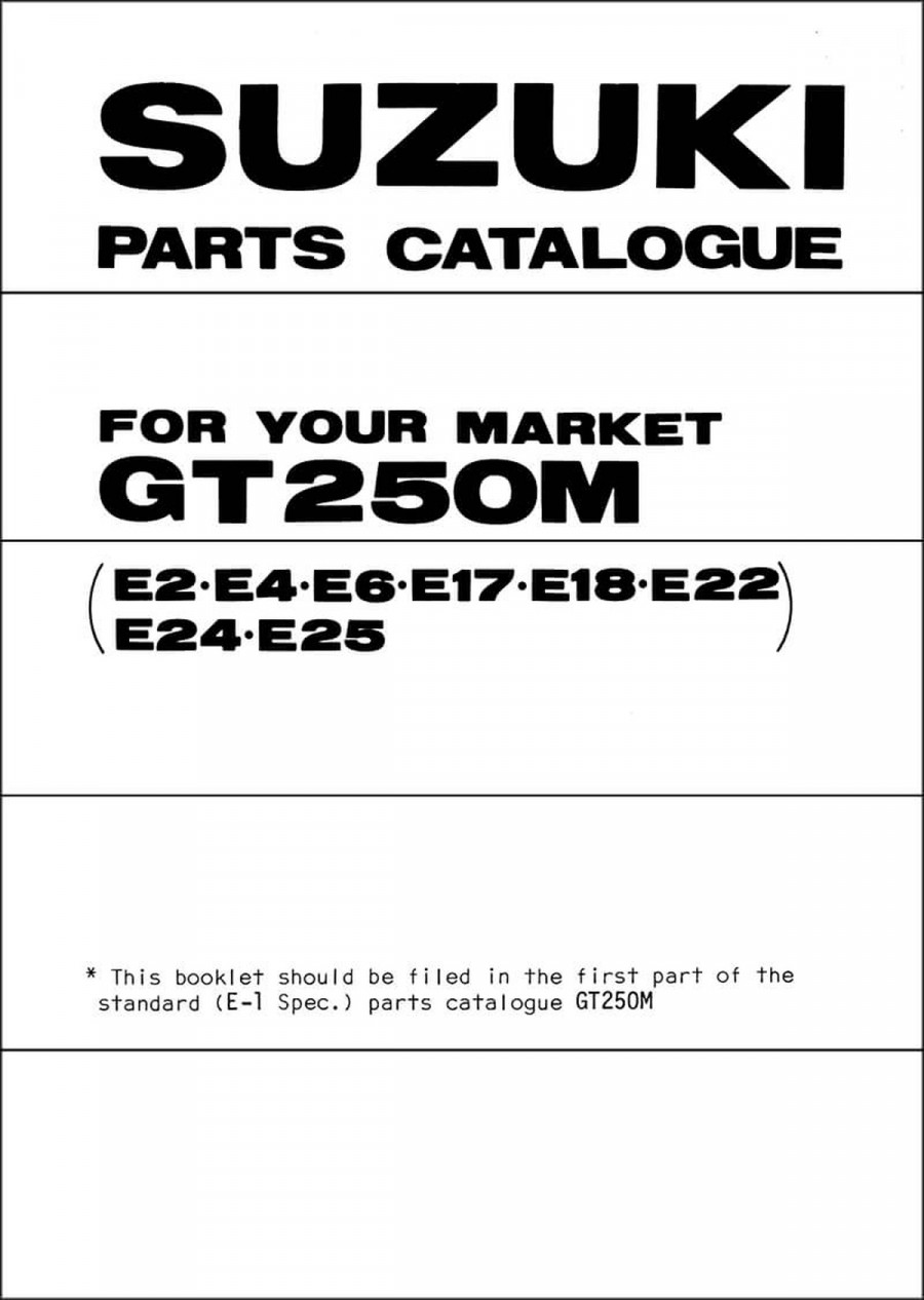 Suzuki GT250M Parts Catalogue