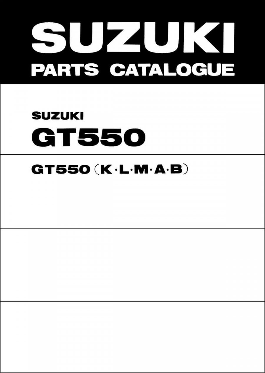Suzuki GT550 Parts Catalogue