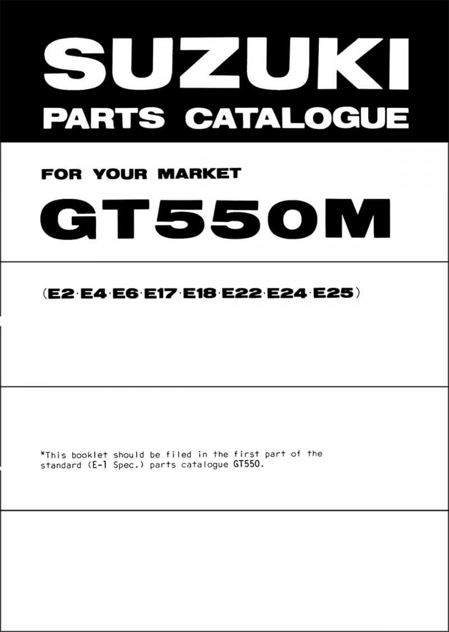 Suzuki GT550M Parts Catalogue
