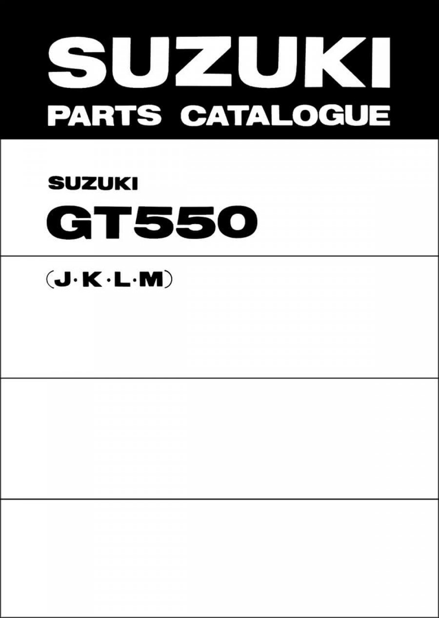Suzuki GT550 MY1972-1975 Parts Catalogue