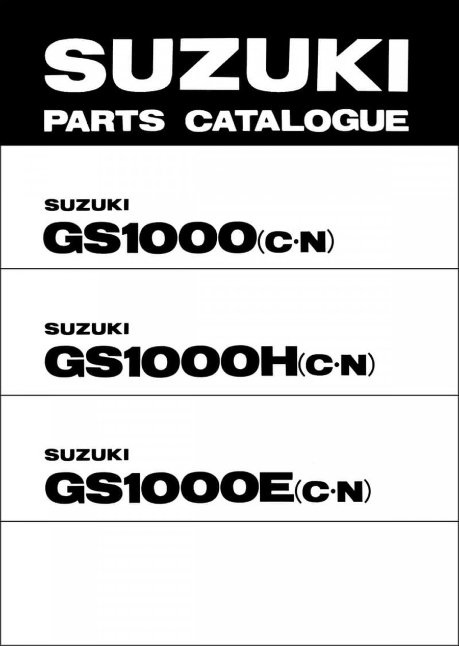 Suzuki GS1000 GS1000H GS1000E Parts Catalogue