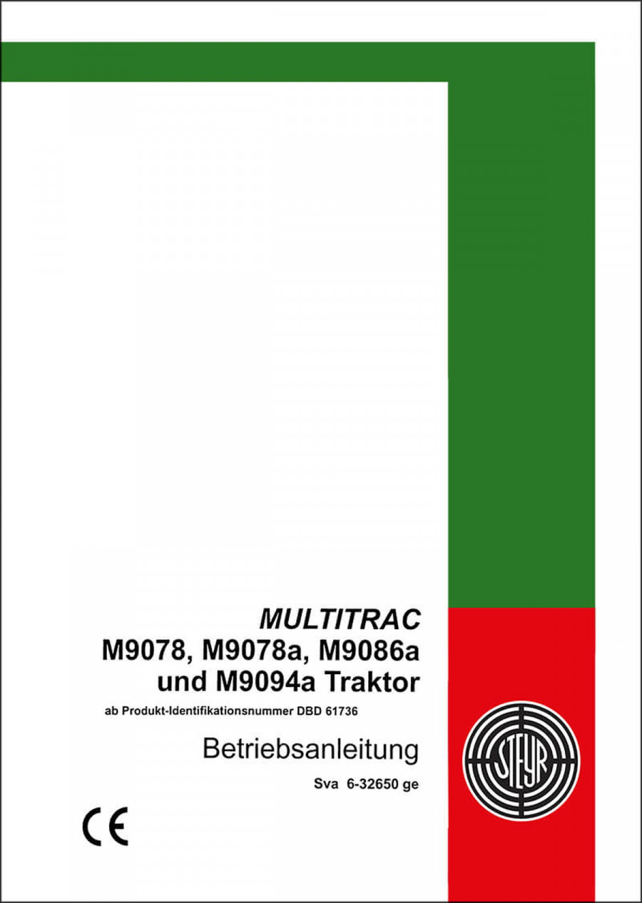 Steyr Multitrac M9078, M9078a, M9086a und M9094a Betriebsanleitung
