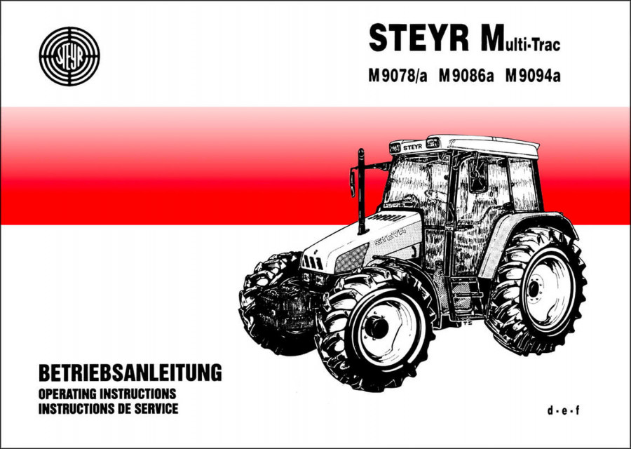 Steyr Multitrac M9078 M9078a M9086a M9094a Betriebsanleitung