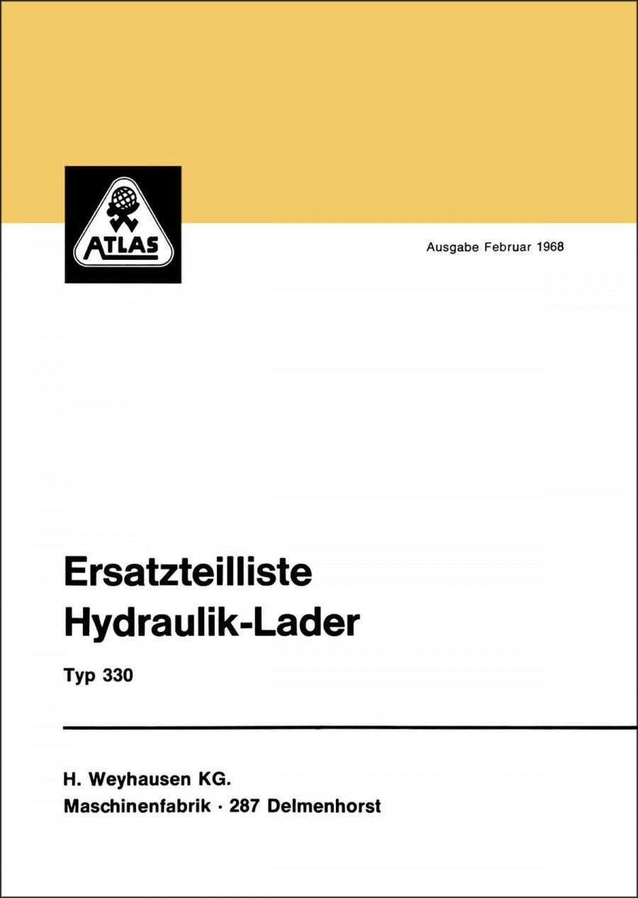 Atlas Hydraulik‑Lader Typ 330 Ersatzteilkatalog