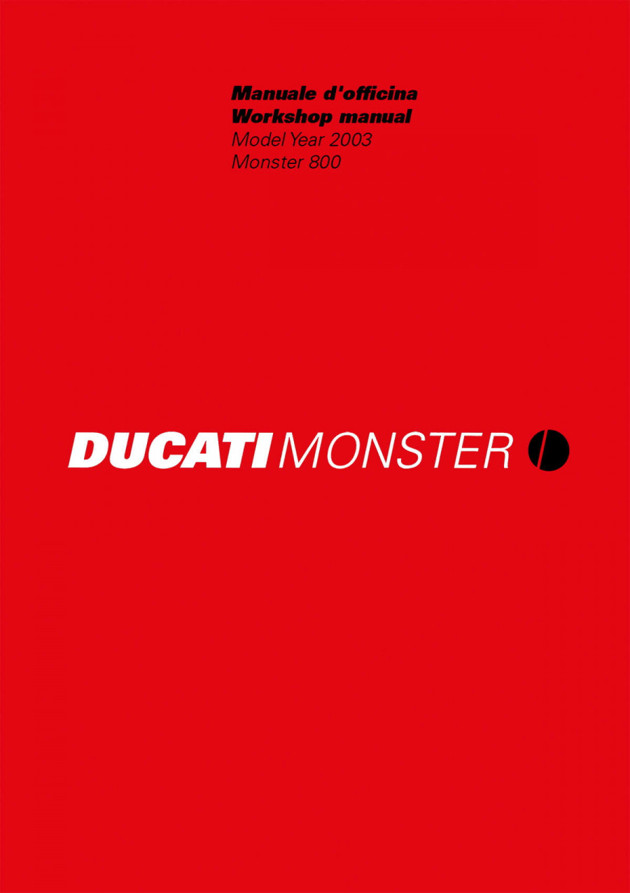Ducati Monster 800 MY2003 Workshop Manual