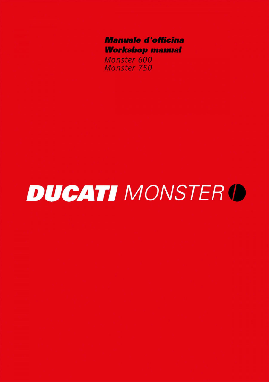 Ducati Monster 600 & Monster 750 Workshop Manual