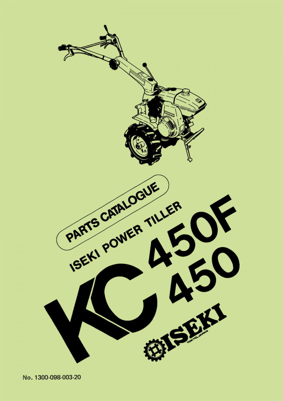 Iseki Tiller KC450 & KC450F Parts Catalogue