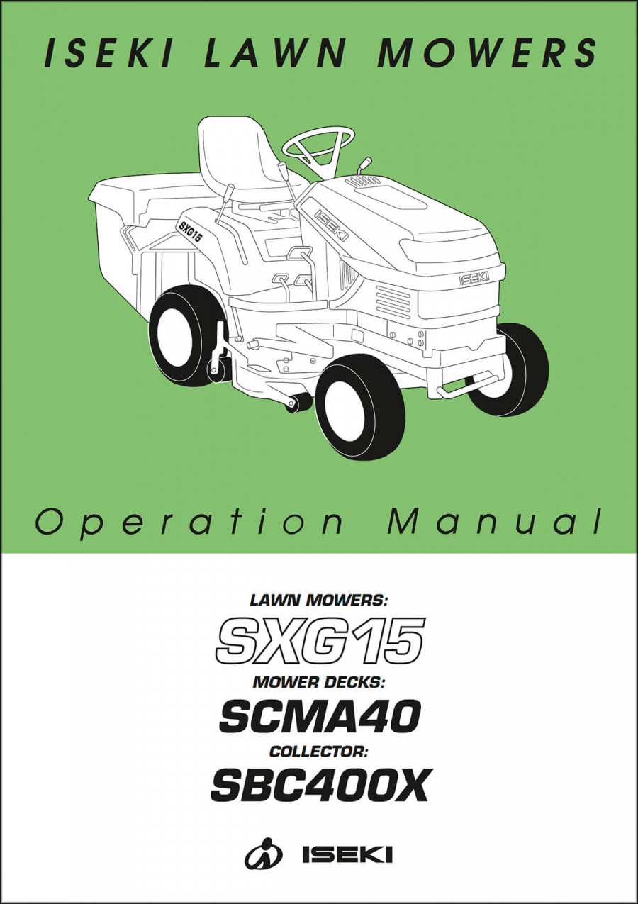 Iseki Traktor SXG15 Operators Manual