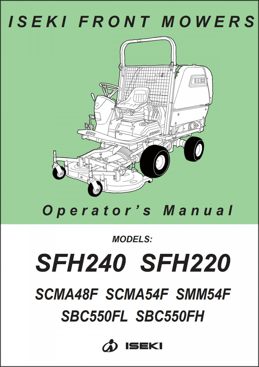 Iseki Traktor SFH 220 & SFH 240 Operators Manual