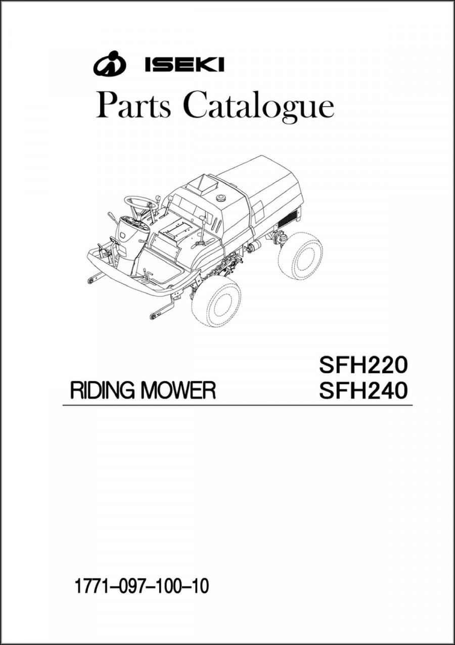 Iseki Traktor SFH220 & SFH240 Parts Catalogue