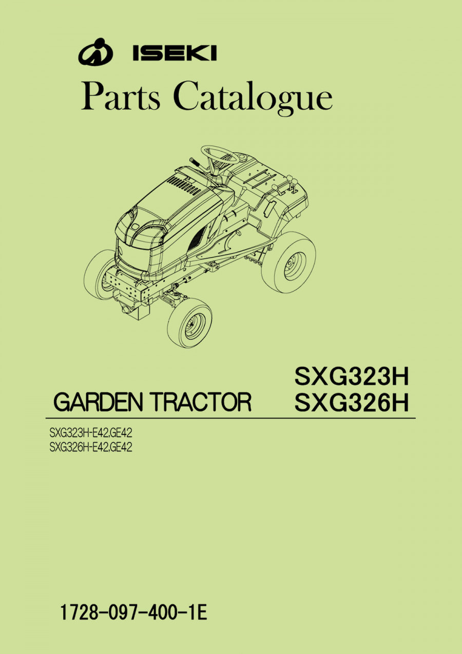Iseki Traktor SXG323H & SXG326H Parts Catalogue