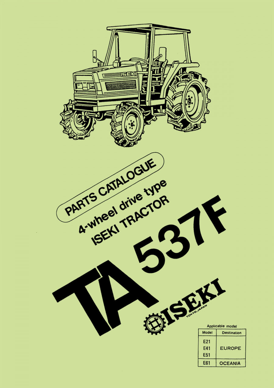 Iseki Traktor TA537F Parts Catalogue
