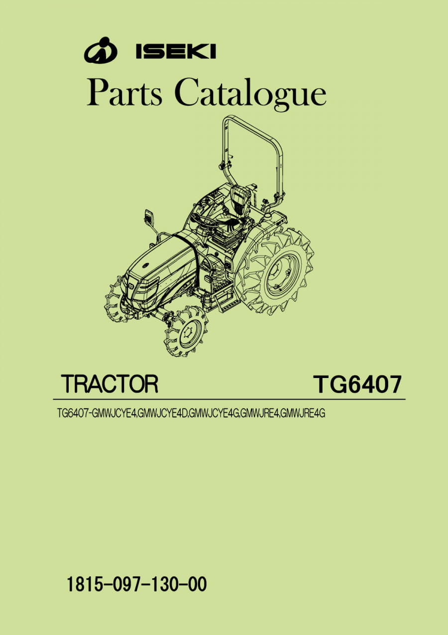 Iseki Traktor TG6407 Parts Catalogue