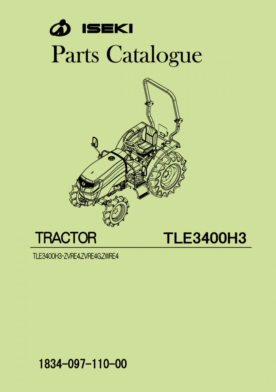 Iseki Traktor TLE3400 H3 Parts Catalogue