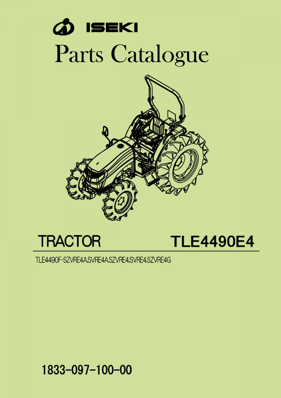 Iseki Traktor TLE4490 E4 Parts Catalogue