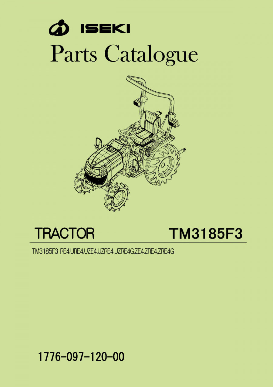 Iseki Traktor TM3185 F3 Parts Catalogue
