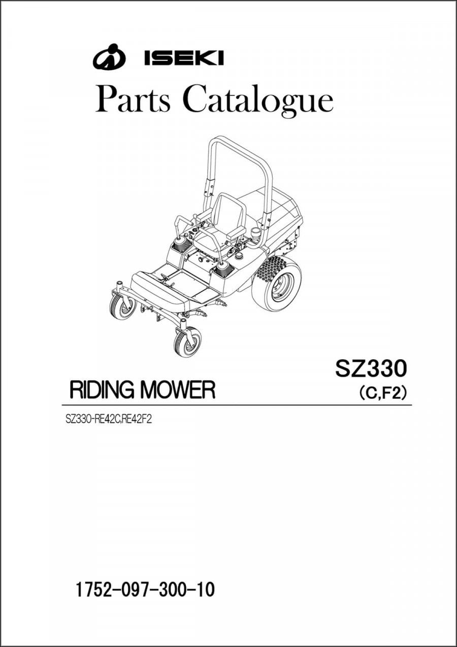 Iseki Traktor SZ330 (C, F2) Parts Catalogue