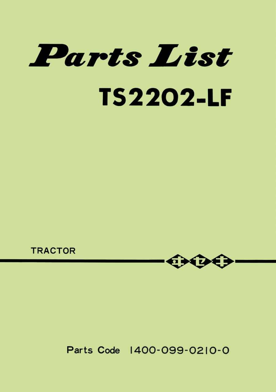 Iseki Traktor TS2202-LF Parts Catalogue