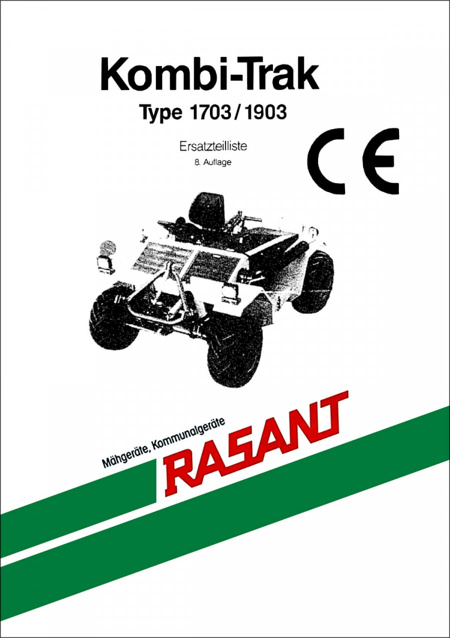 Aebi 1703 und 1903 Kombi Trak Rasant Ersatzteilliste