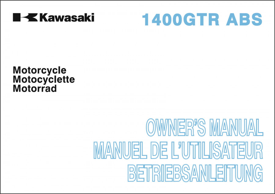 Kawasaki 1400GTR ABS MY2013 Betriebsanleitung