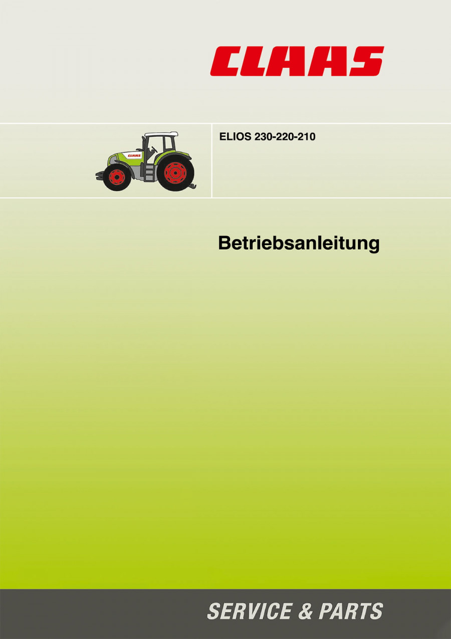 Claas Elios 210 220 230 Betriebsanleitung