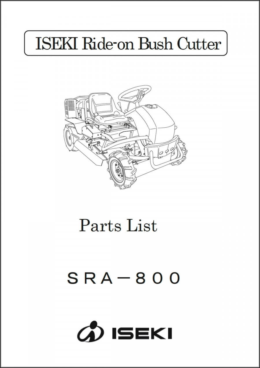Iseki Traktor SRA800 Parts Catalogue