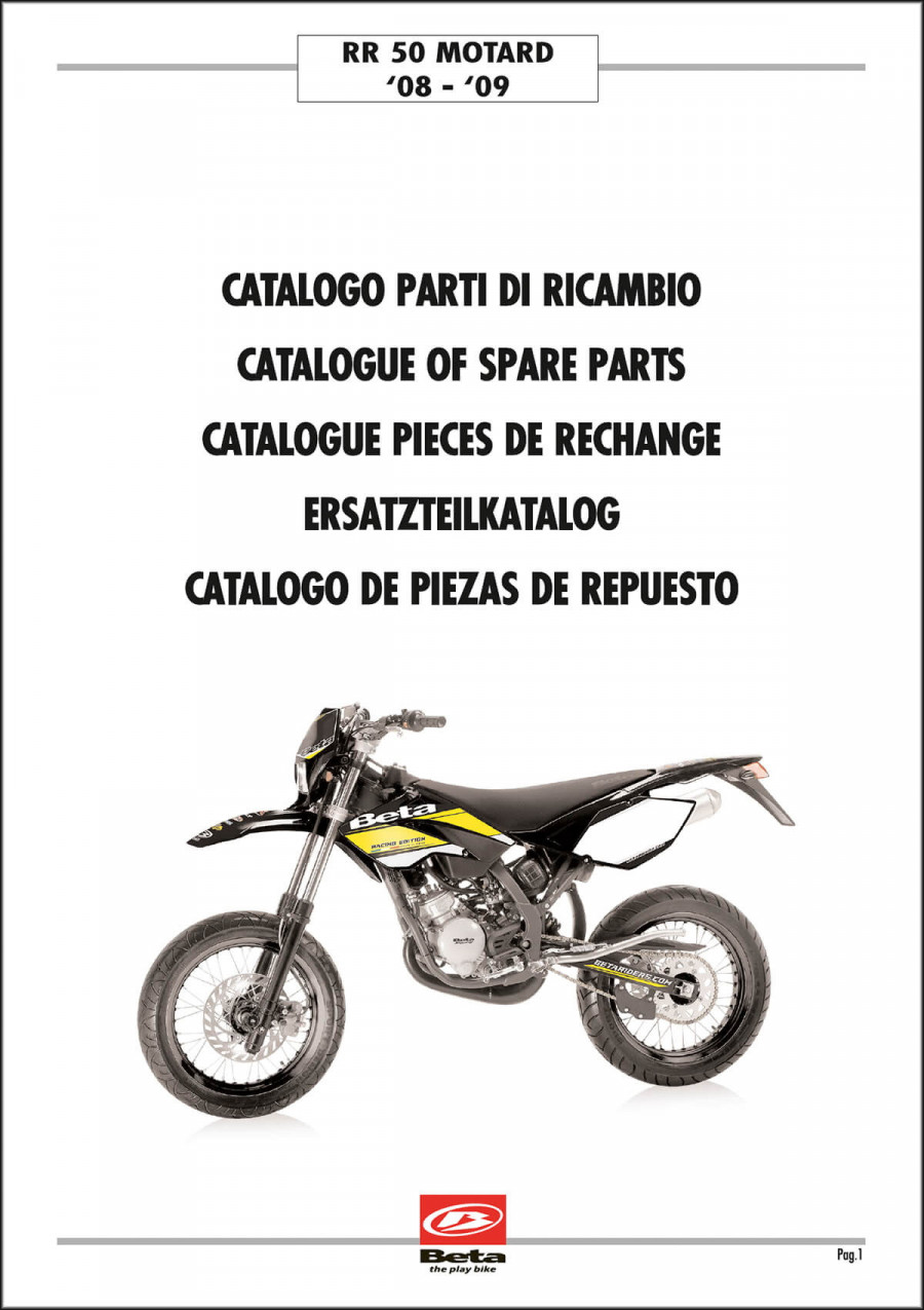 Beta RR 50 Motard 2008-2009 Ersatzteilkatalog