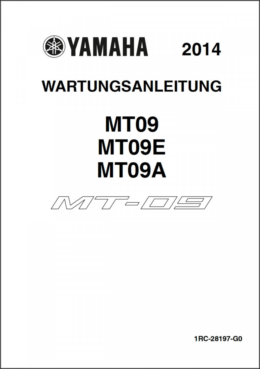 Yamaha MT-09 MY2014 Reparaturanleitung