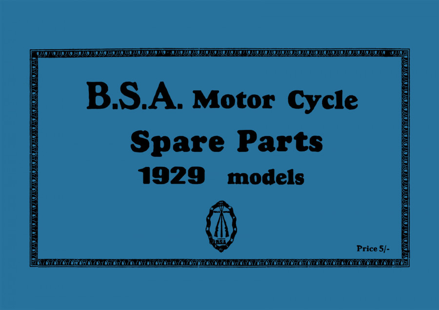 BSA Motor Cycle Spare Parts & Replacement Parts 1929