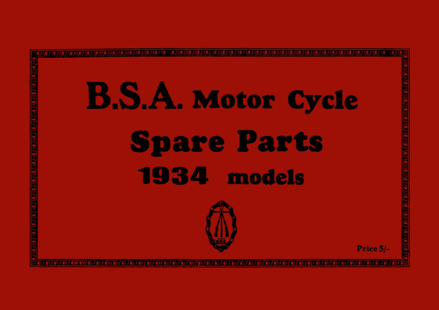 BSA Motor Cycle Spare Parts & Replacement Parts 1934