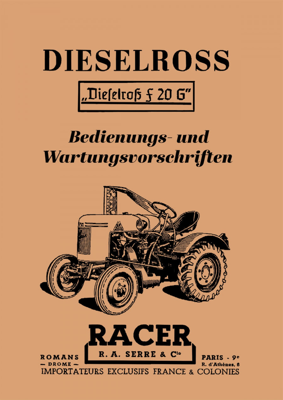 Fendt Dieselross F20G Betriebsanleitung