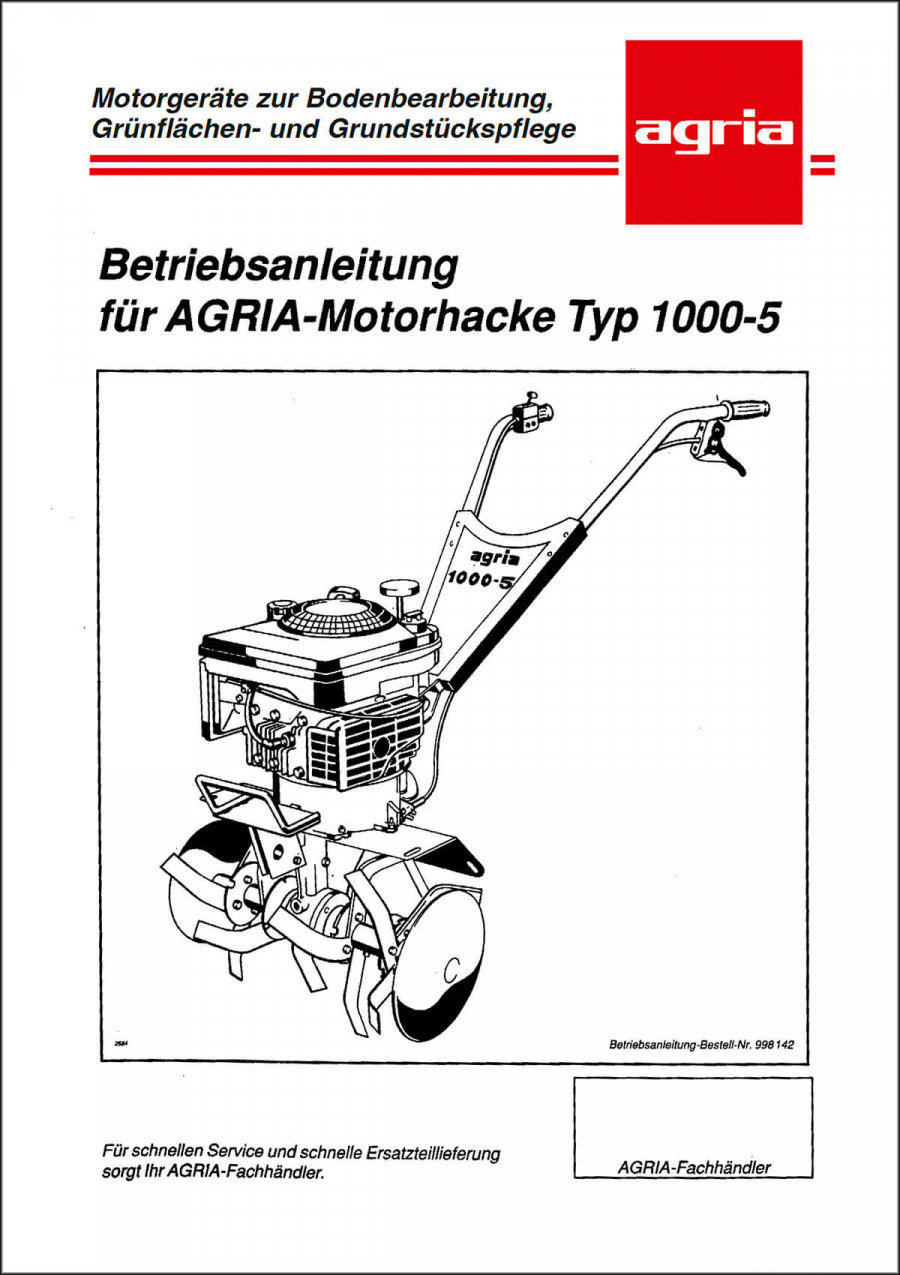 Agria 1000-5 Betriebsanleitung