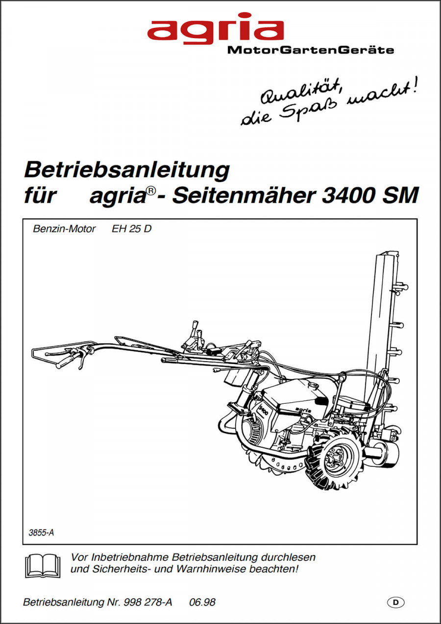 Agria 3400 SM Betriebsanleitung