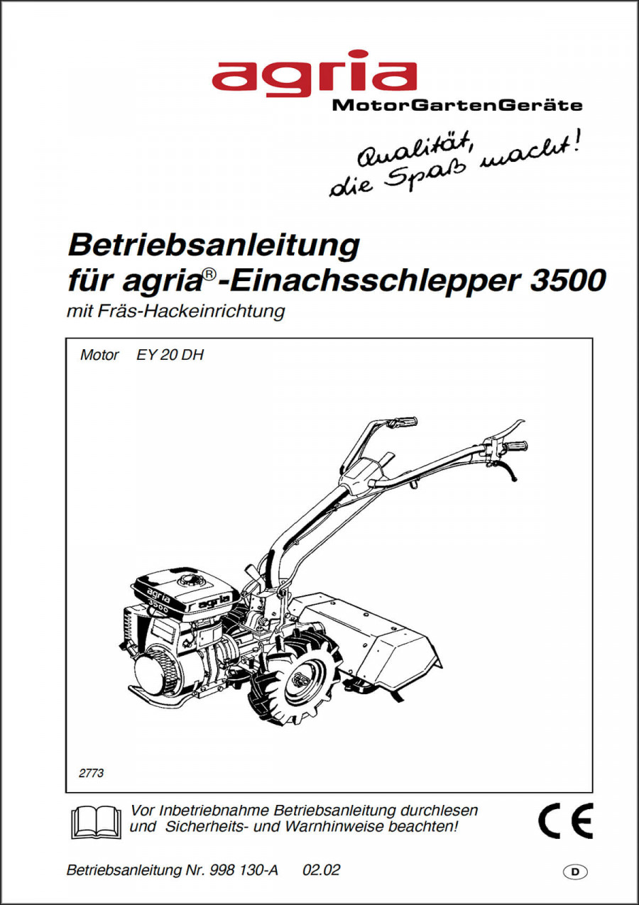 Agria 3500 Betriebsanleitung