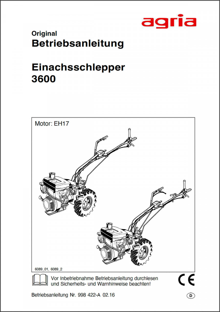Agria 3600 Betriebsanleitung
