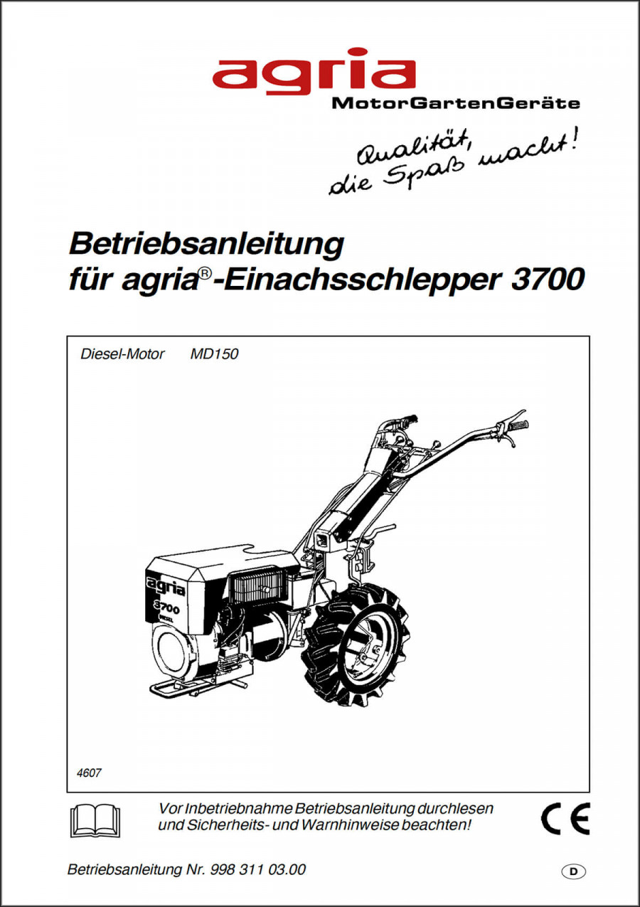 Agria 3700 Betriebsanleitung