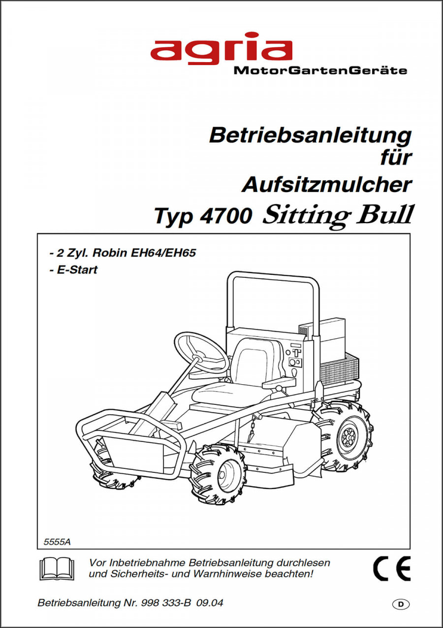 Agria 4700 Sitting Bull Betriebsanleitung