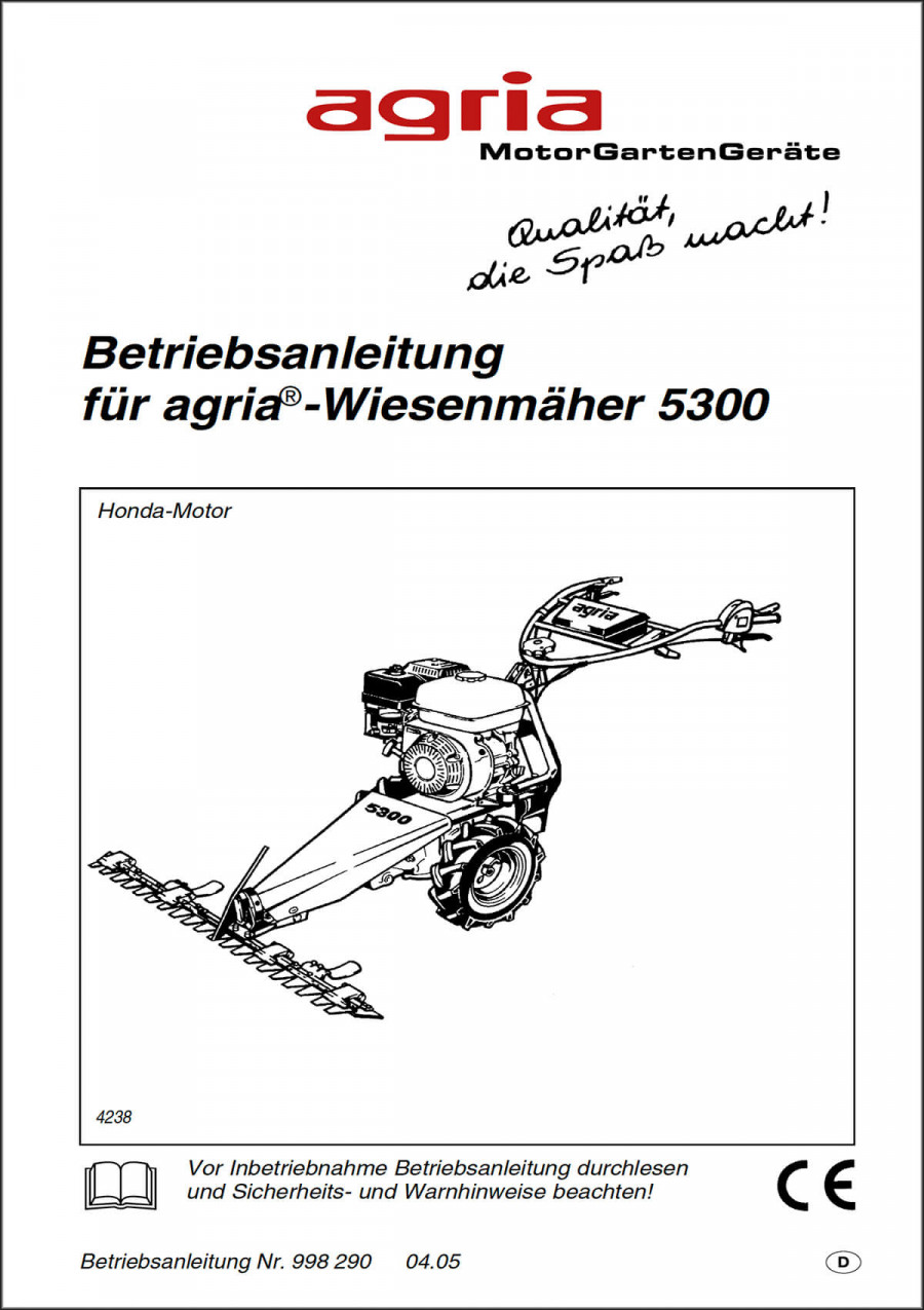 Agria 5300 Betriebsanleitung 998 290