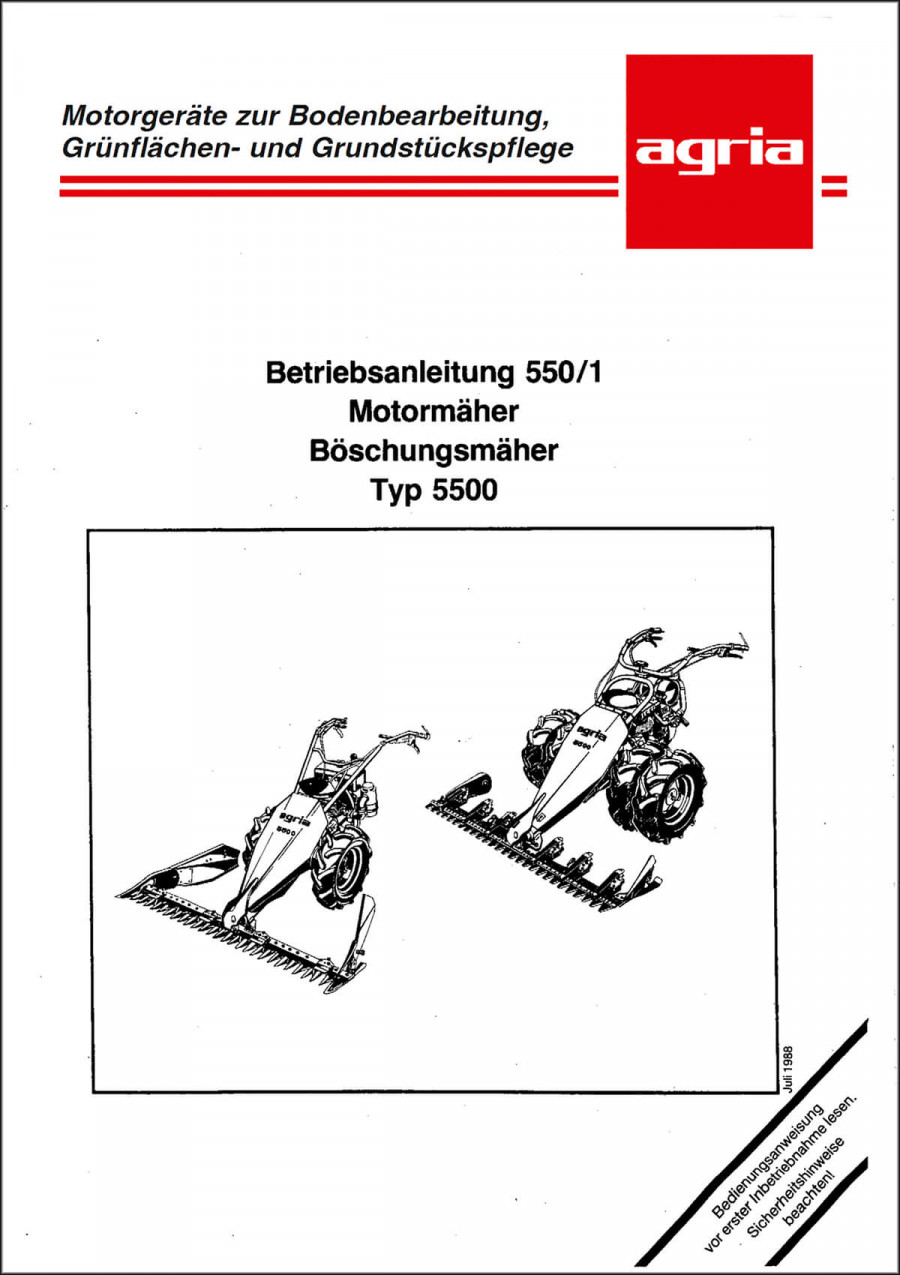 Agria 5500 Betriebsanleitung