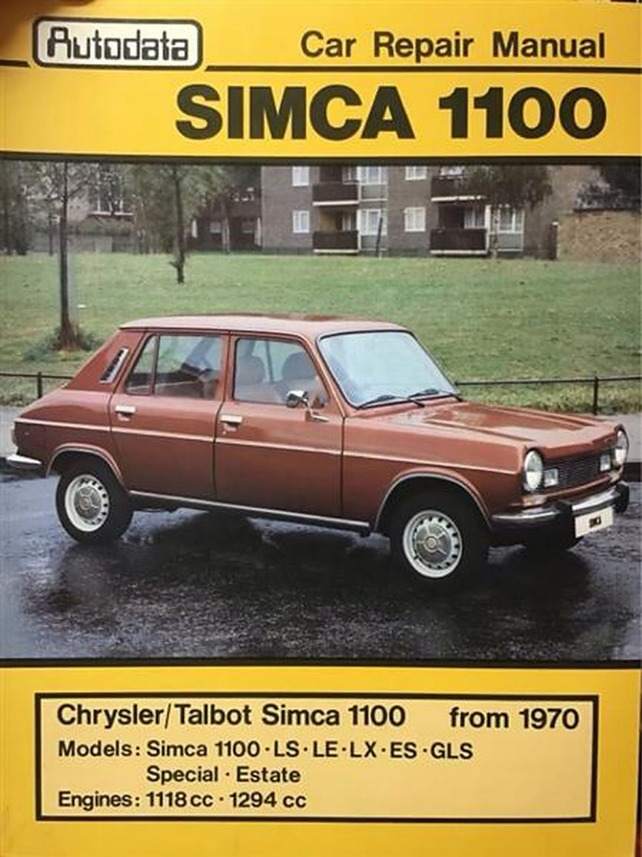 Autodata Chrysler\Talbot Simca 1100 from 1970 - Simca 1100 LS, LE, LX, ES, GLS, Special, Estate