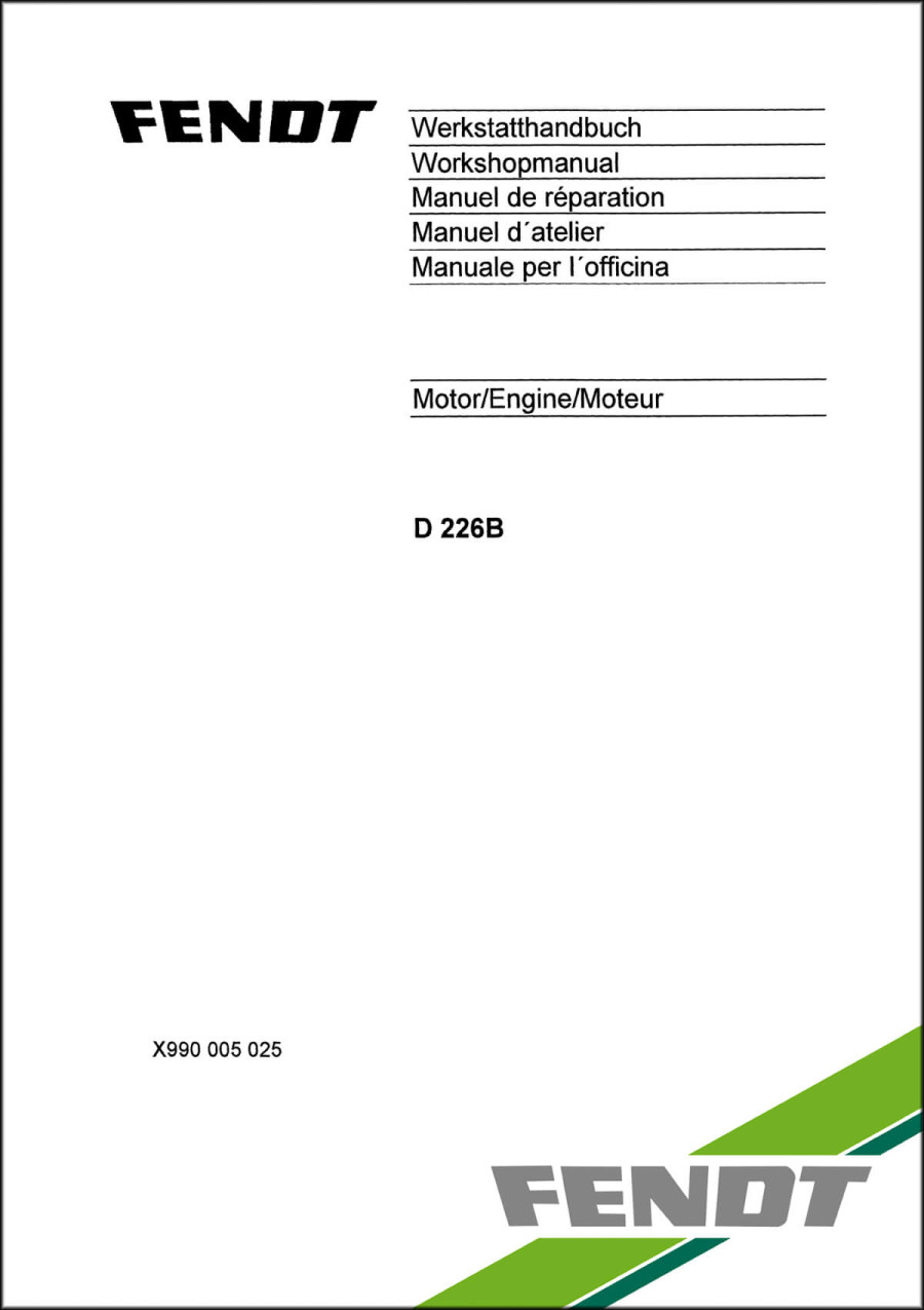 Fendt MWM Motor D226B Werkstatthandbuch