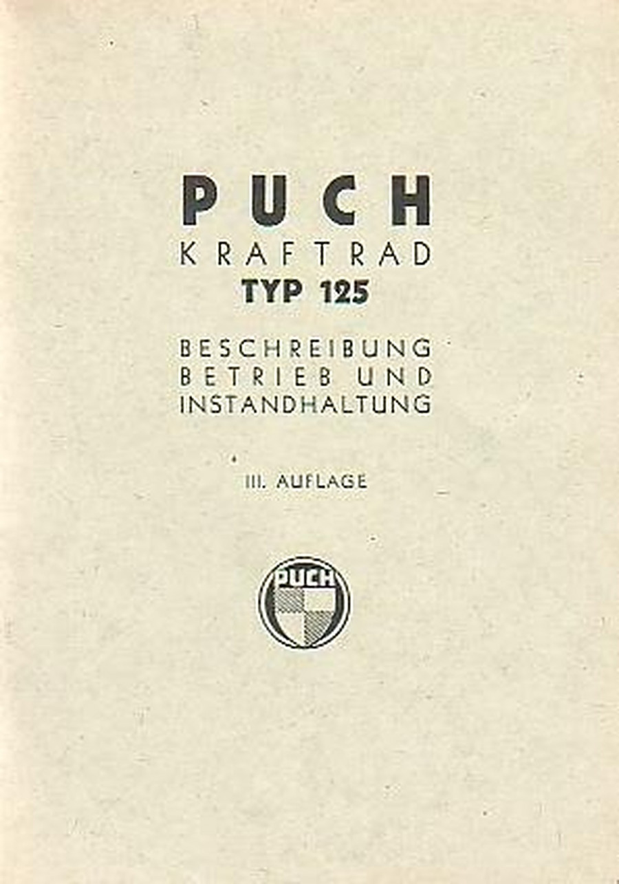 Puch 125 Wehrmacht Betriebsanleitung