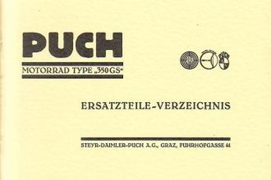 Puch Motorrad, Type 350 GS, Ersatzteilkatalog