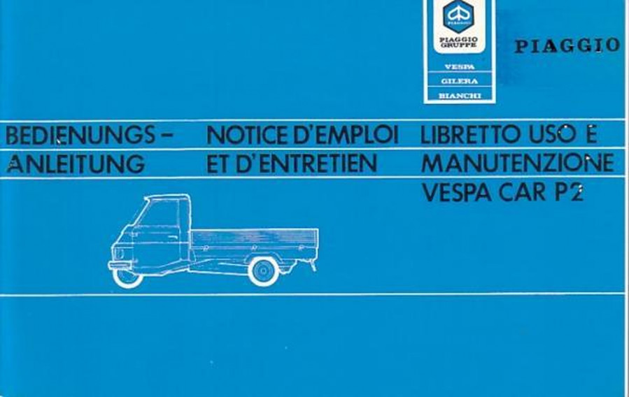 Piaggio Vespa Car P2 Betriebsanleitung