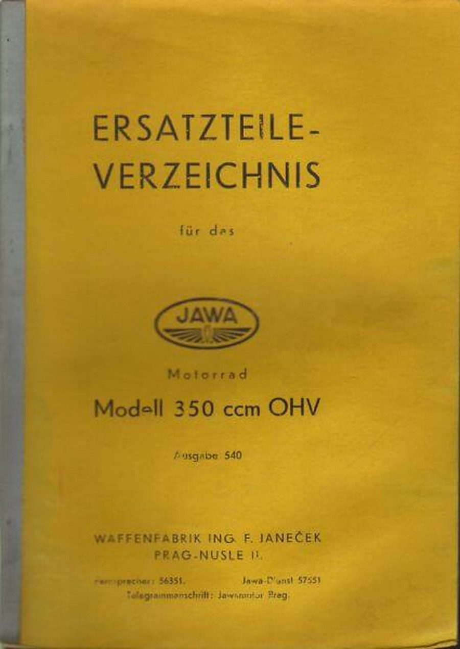 Jawa 350OHV Ersatzteilkatalog