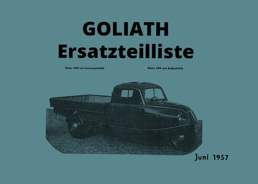 Ersatzteilliste Goliath 500 ccm