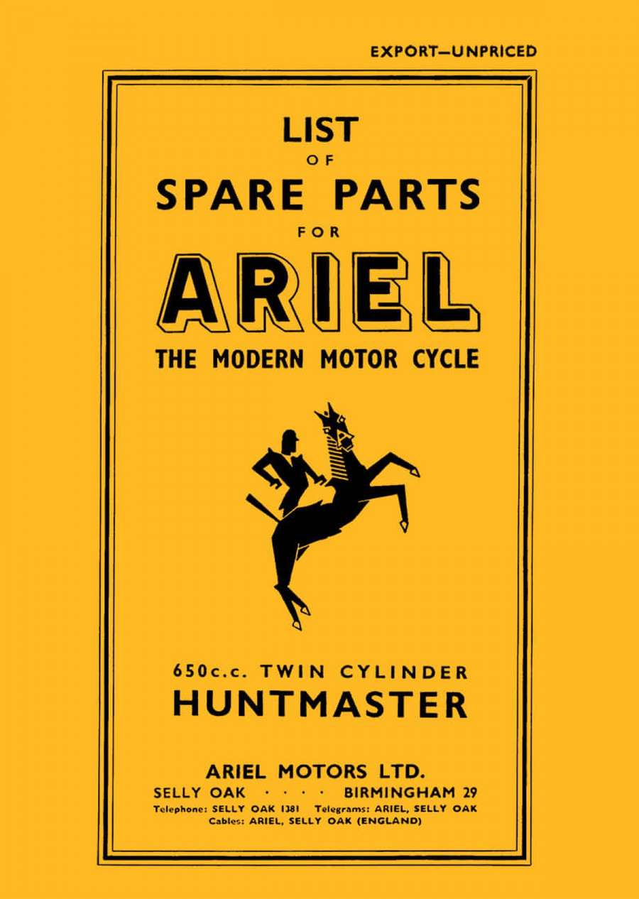 Ariel Motor Cycle Huntmaster 650 ccm Spare Parts