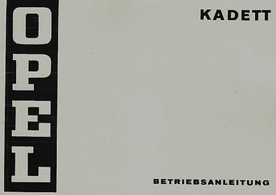 Opel Kadett Betriebsanleitung