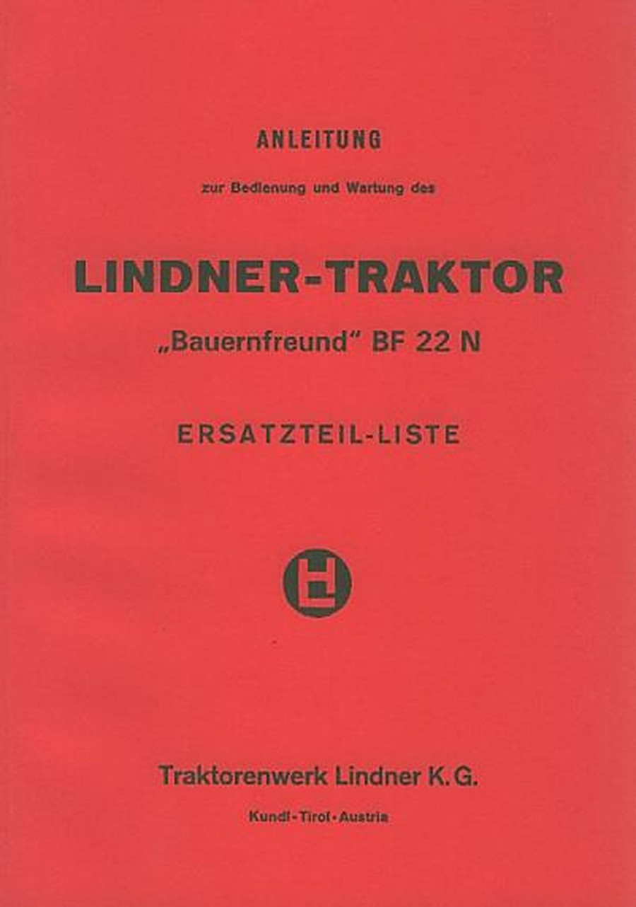 Lindner BF22N Betriebsanleitung und Ersatzteilkatalog